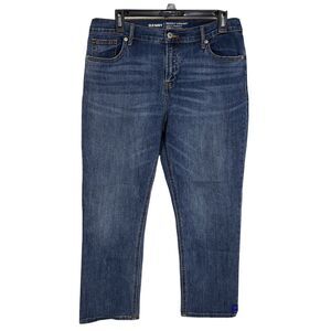 Old Navy Women's Jeans Size 10 Perfect Straight Mid Rise Blue Denim Cropped